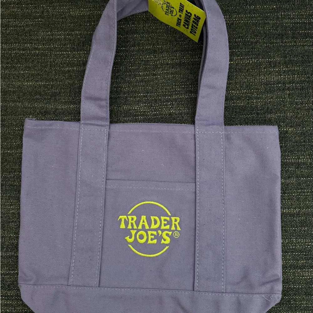 Limited Edition Halloween Trader Joe's Purple Mini Tote Bag